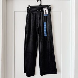 NWT-Girls Black Velour Lounge Pants w/ Pockets SZ L 12/14